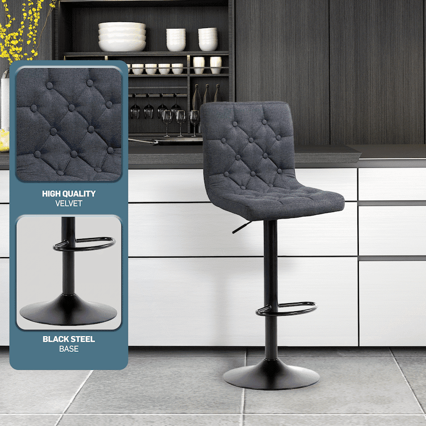 Bayer Large Barstool Grey with black base 4