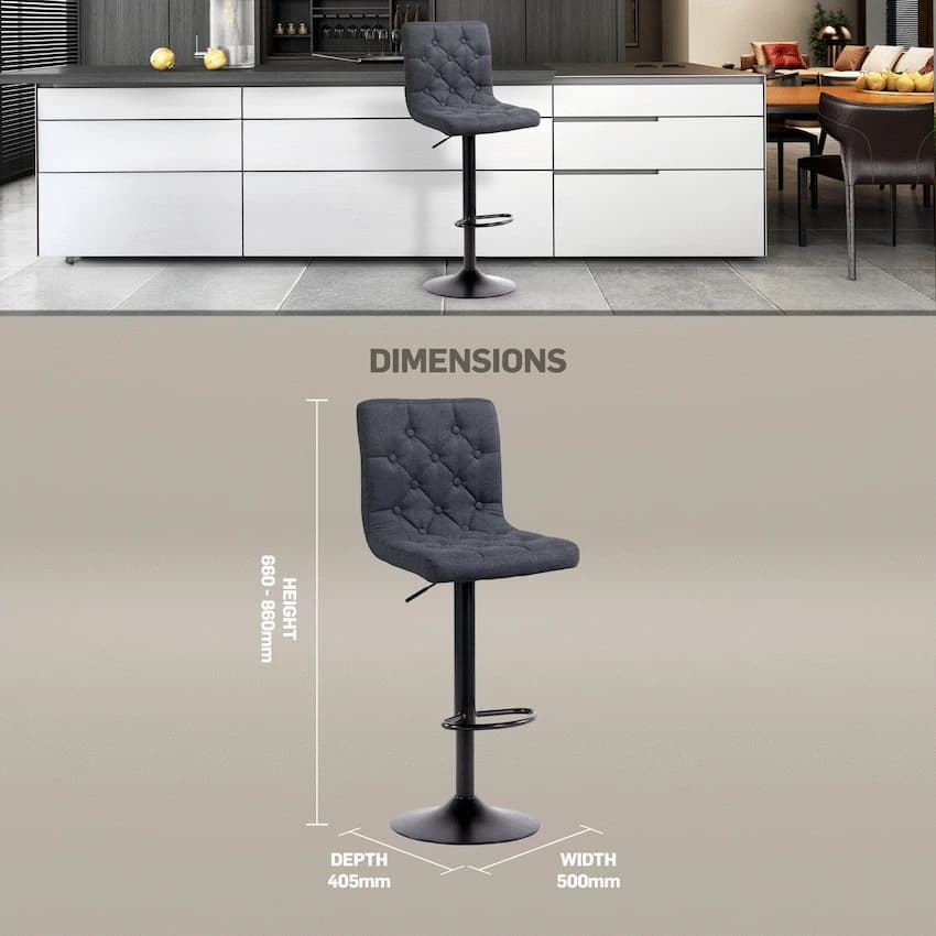 Bayer Large Barstool Grey with black base 5