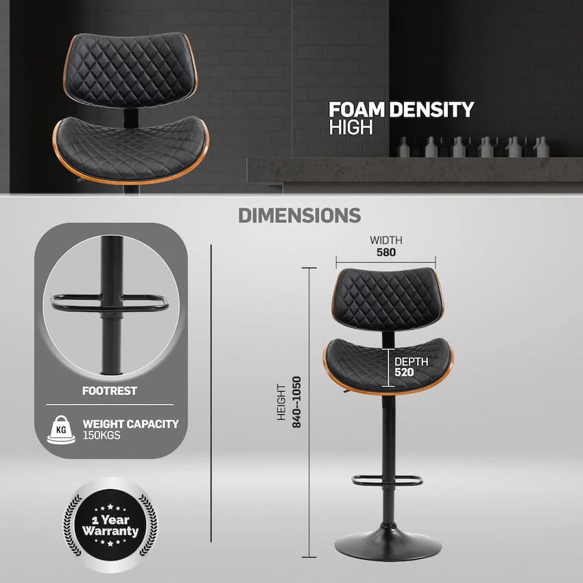 Everfurn Ava Barstool - 2 Pack 2