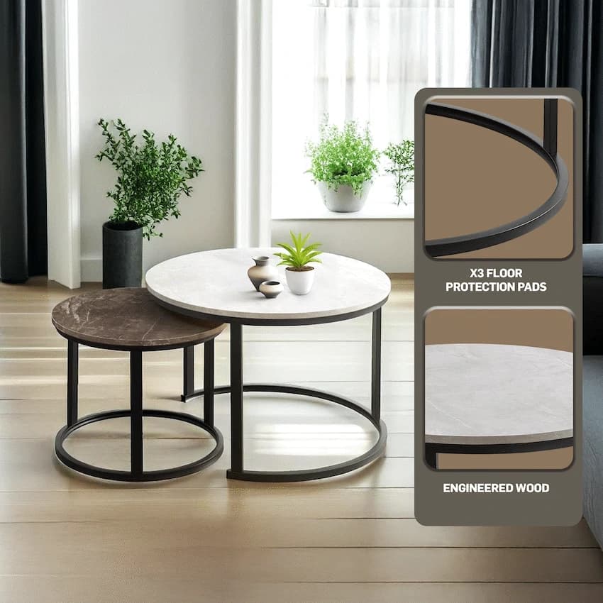 Nile Nesting Coffee Table Greyish 3