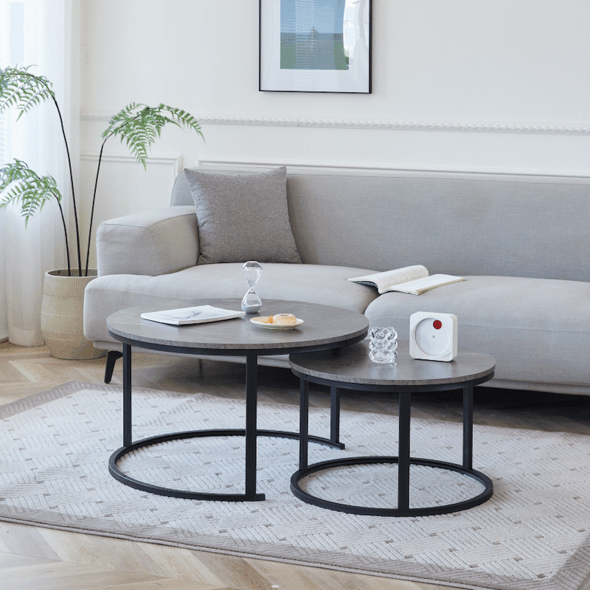 Everfurn Indus Nesting Coffee Table Marble Grey 2 - Piece 2