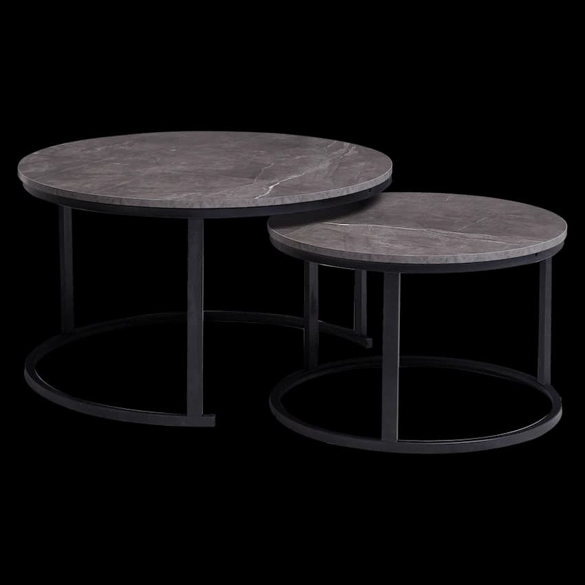 Everfurn Indus Nesting Coffee Table Marble Grey 2 - Piece 5