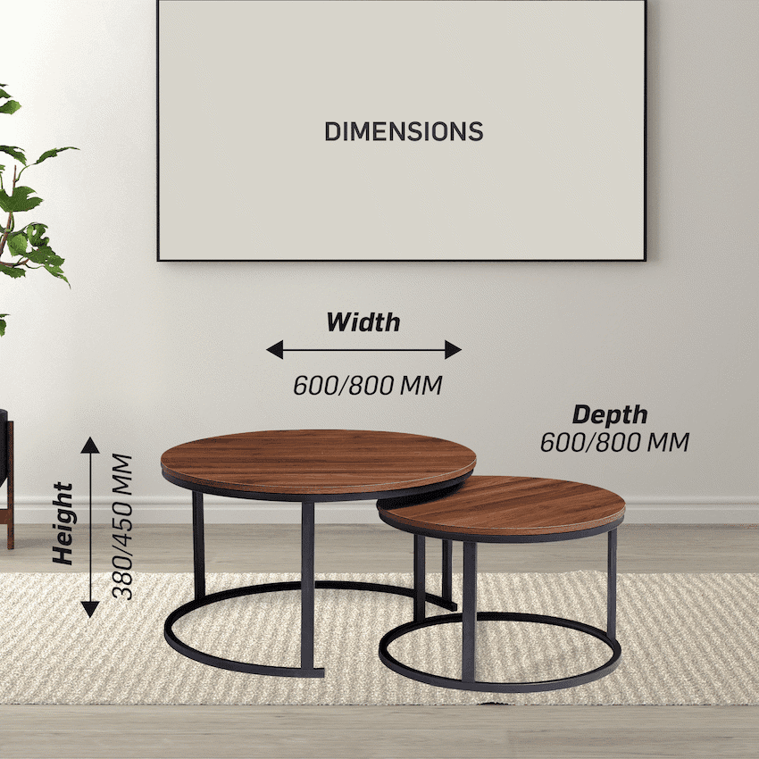 Everfurn Indus Nesting Coffee Table - Mahogany 2-Piece 4