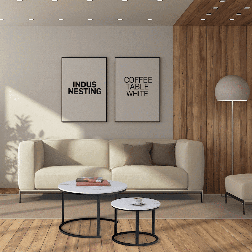 Everfurn Indus Nesting Coffee Table - White (2 Piece) 4