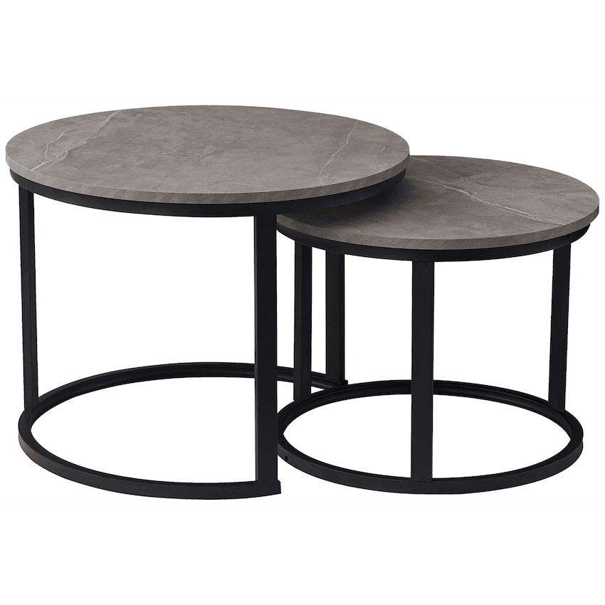 Everfurn Indus Nesting Coffee Table - Ash Grey - Extra Large (2 Piece) 1
