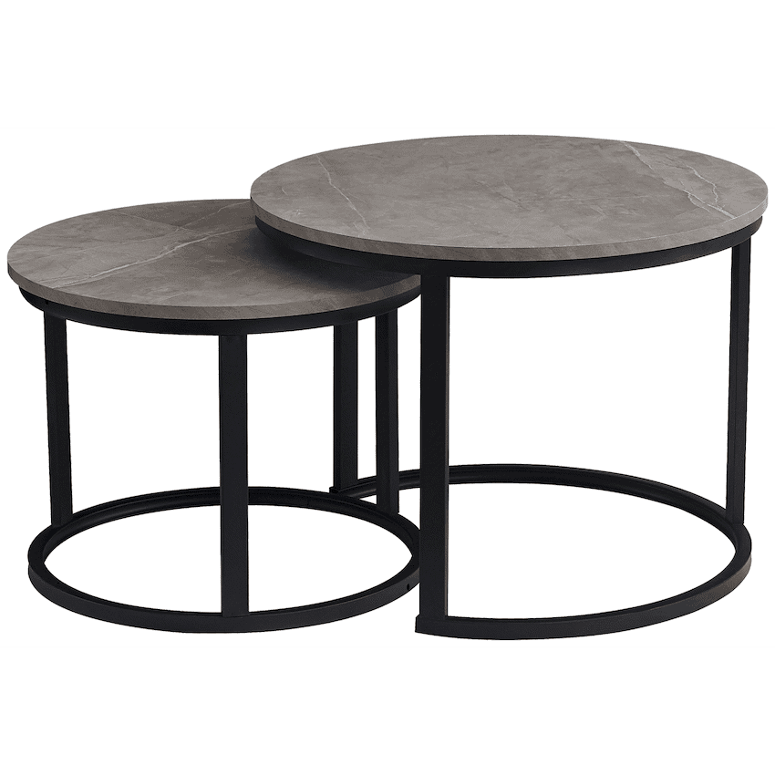 Everfurn Indus Nesting Coffee Table - Ash Grey - Extra Large (2 Piece) 2