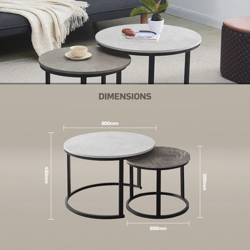 Indus Nesting Coffee Table Greyish 4