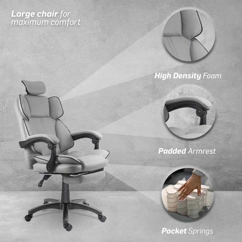 Everfurn Emperor High Back Chair - Grey 2