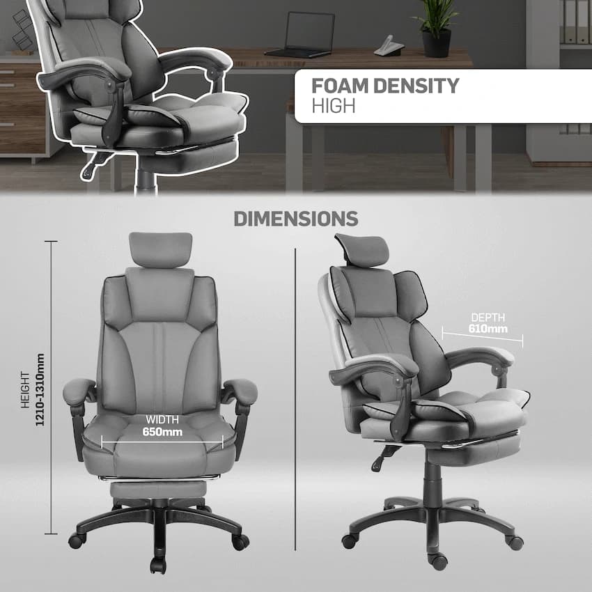 Everfurn Emperor High Back Chair - Grey 5