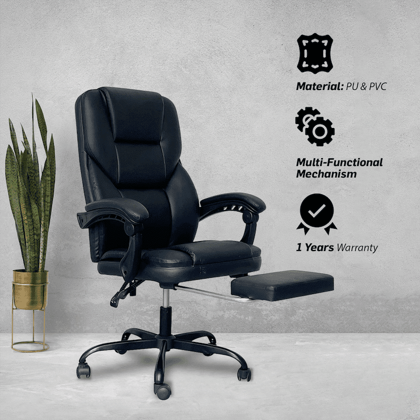 Everfurn Aries High Back Office Chair - Recline - Iron Base 4