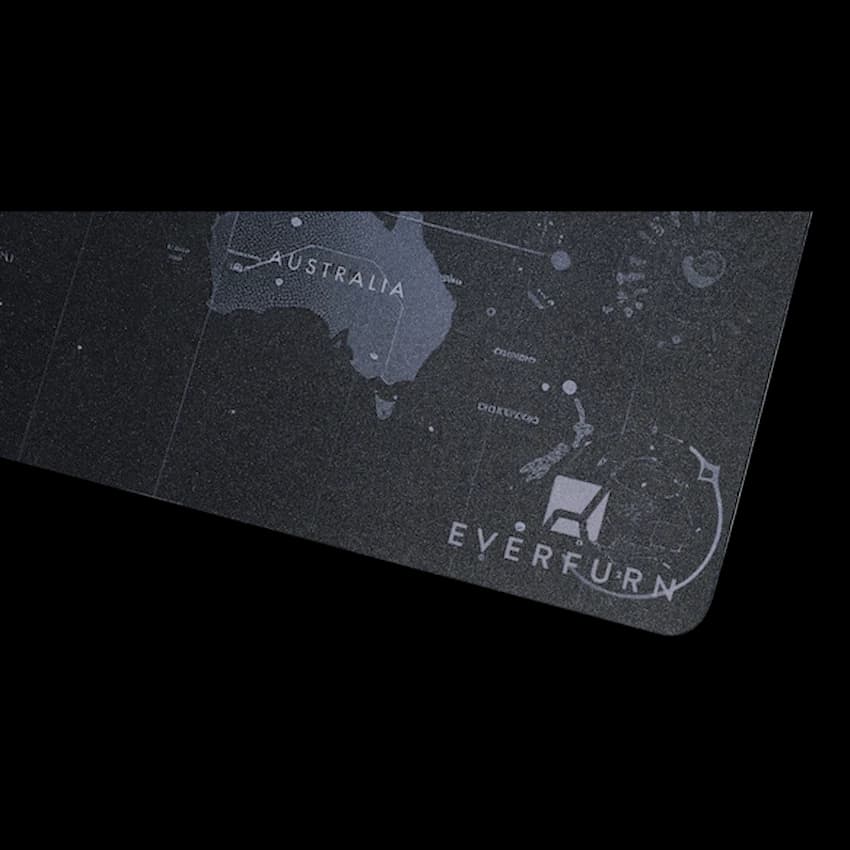 Everfurn Desk Mat - World Map - Large - Black - Non-Slip 3