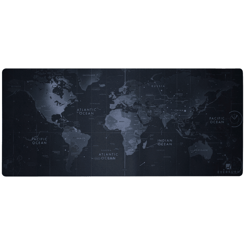 Everfurn Desk Mat - World Map - Large - Black - Non-Slip 2