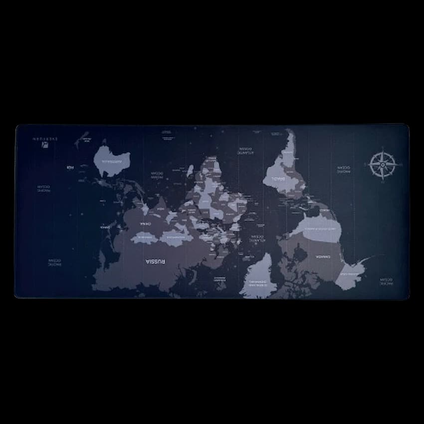 Everfurn Desk Mat - World Map - Large - Black - Non-Slip 4