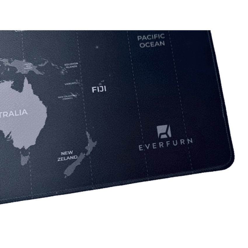 Everfurn Desk Mat - World Map - Large - Black - Non-Slip 5