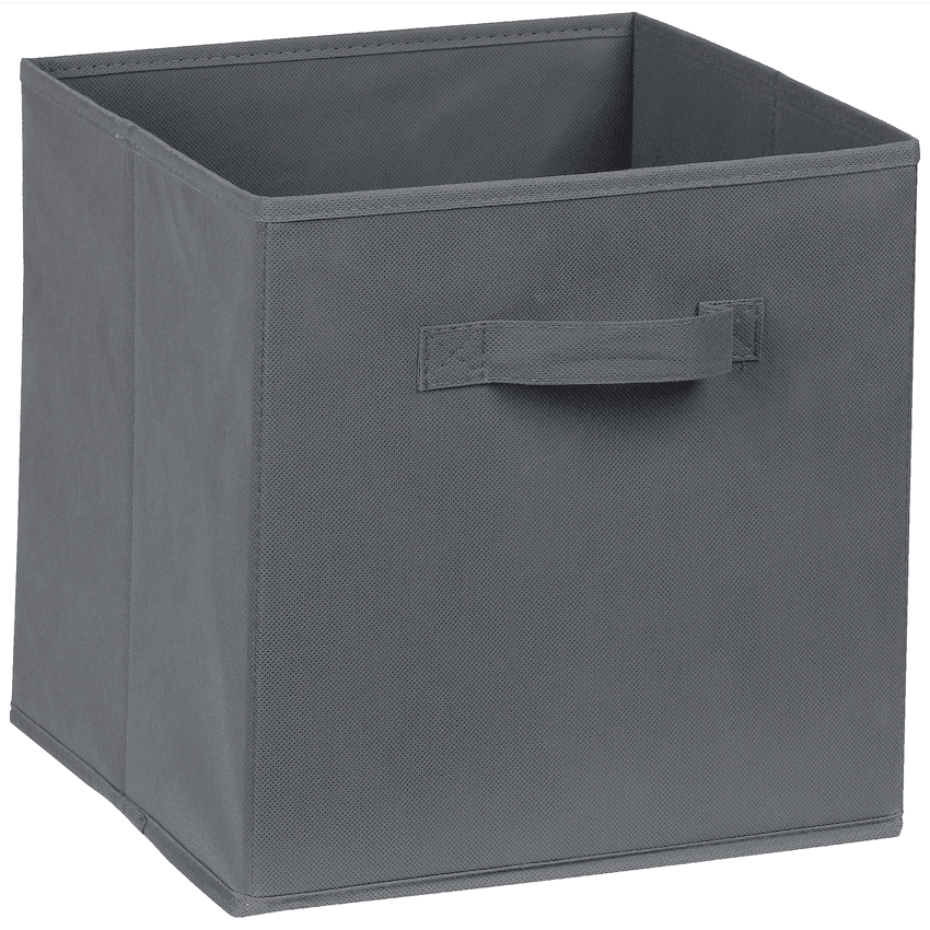 Everfurn Storeman Grey, Collapsible Fabric Organiser Storage Basket - 5 Pack