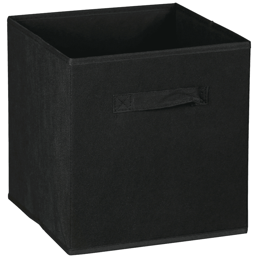 Everfurn Storeman Black, Collapsible Fabric Organiser Storage Basket - 5 Pack