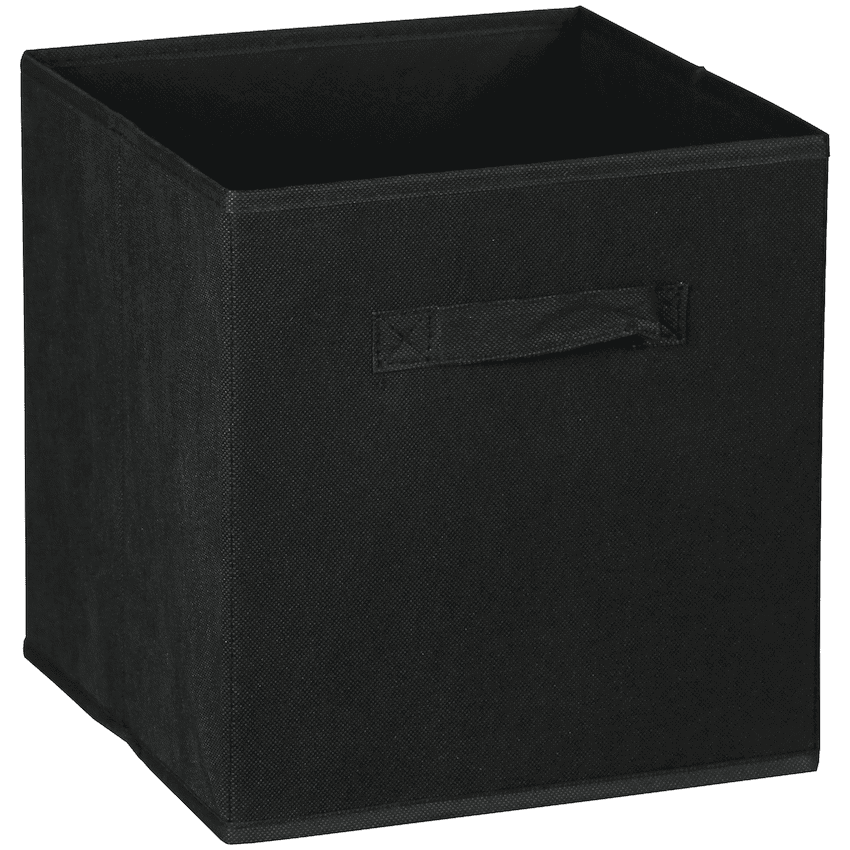 Everfurn Storeman Black, Collapsible Fabric Organiser Storage Basket - Single