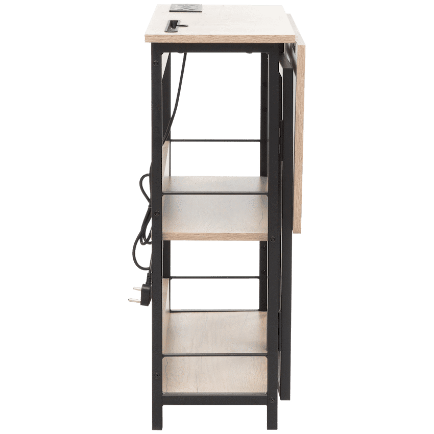 Everfurn Viron Folding Desk with 2-Prong Plugs and USB 4