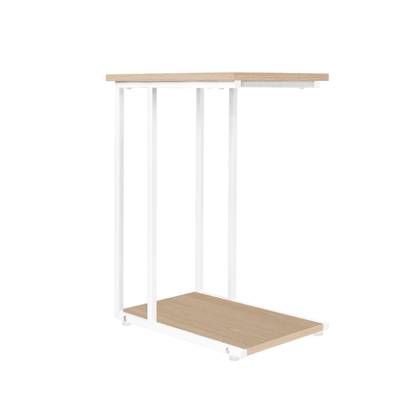 Everfurn Sofa Side Table - Oak and White 2