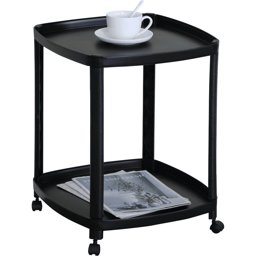 Everfurn Tay Side Table with Casters - Black 2