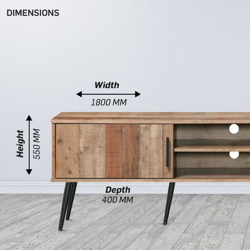 Everfurn Vernice TV Stand - 1800w with Two Cupboards 4