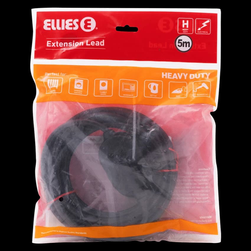 Ellies Back to Back Heavy Duty Extension Lead - 5m 5