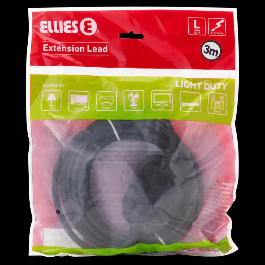 Ellies Back-to-Back Light-Duty Extension Lead - 3m 5