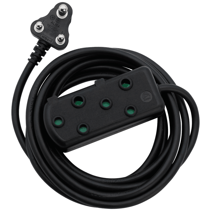 Ellies Side by Side Light Duty Extension Lead - 5m - Black 1