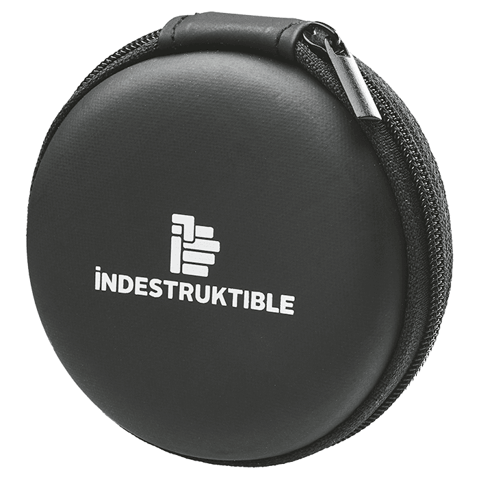 IND Aux Earphone with mic in round PU case
