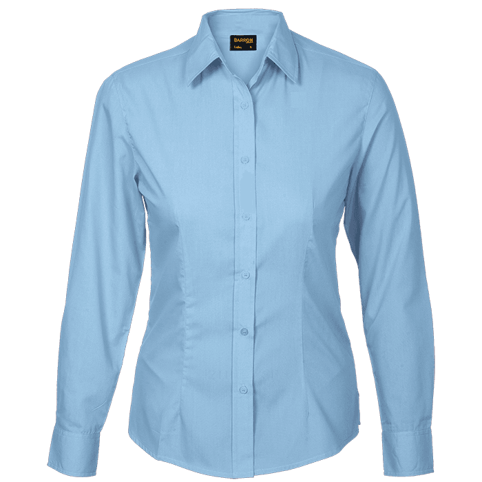 Basic Poly Cotton Blouse Long Sleeve Ladies 2