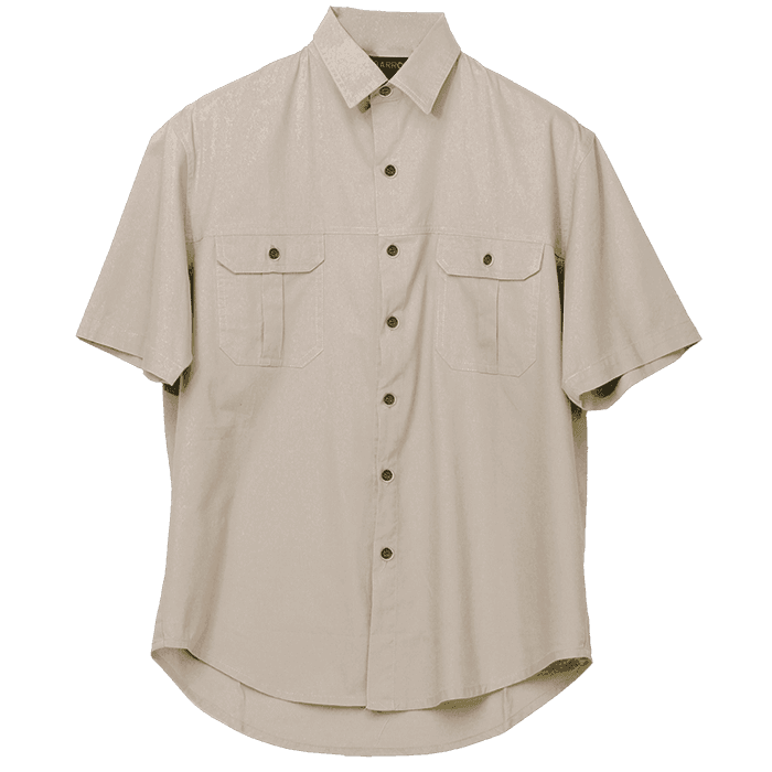 Plain Bush Shirt Mens 2