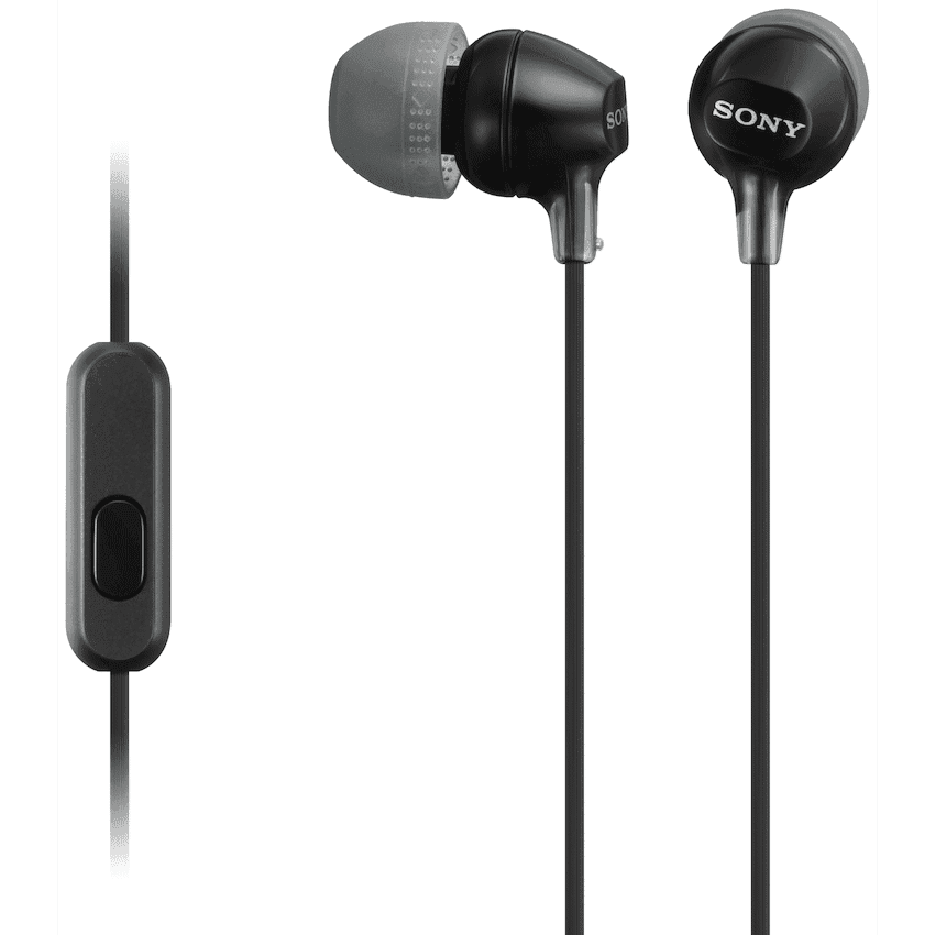 Sony MDR-EX15AP (Black) In-Ear Earphone with Mic for iPhone - Android - BlackBerry