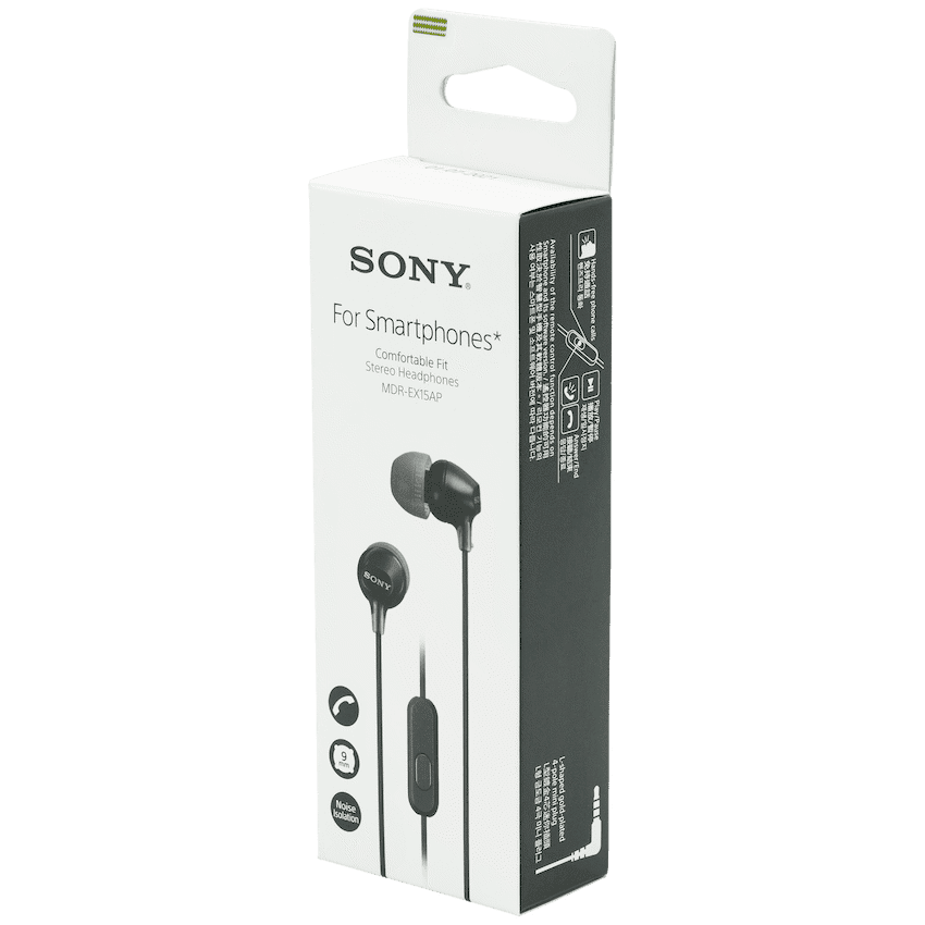 Sony MDR-EX15AP (Black) In-Ear Earphone with Mic for iPhone - Android - BlackBerry 2