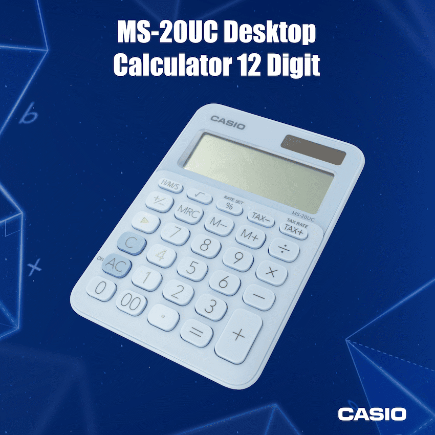 Casio MS-20UC - Desktop Calculator 12-Digit - Light Blue 3