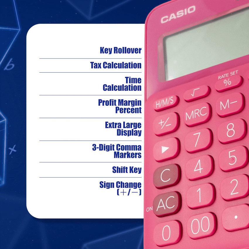 Casio MS-20UC - Desktop calculator 12 Digit - Red 5