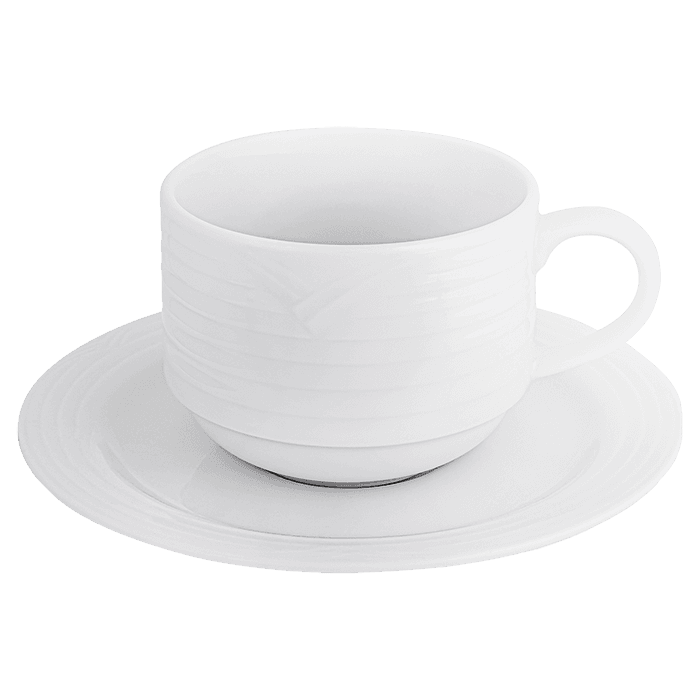 Arctic White Stackable Cup and Saucer 220ml