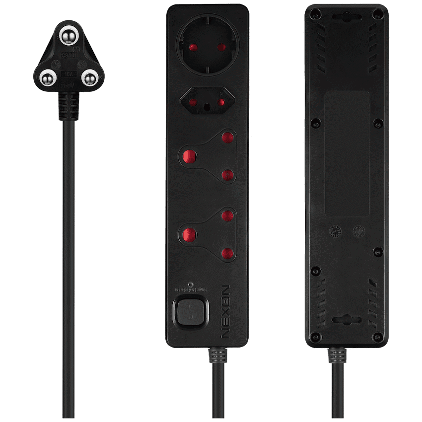 Nexon 4 Way Medium Surge Protected Multiplug 0.5M Black 2