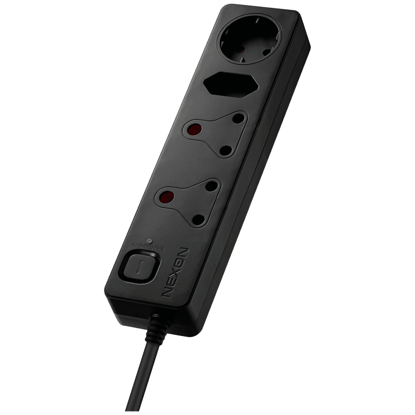 Nexon 4 Way Medium Surge Protected Multiplug 0.5M Black 4