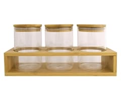 3-Piece Storage Jars & Stand 3