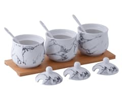 Marble Bamboo Canisters Set 4