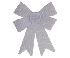 Christmas Silver Glitter Bow Set 4