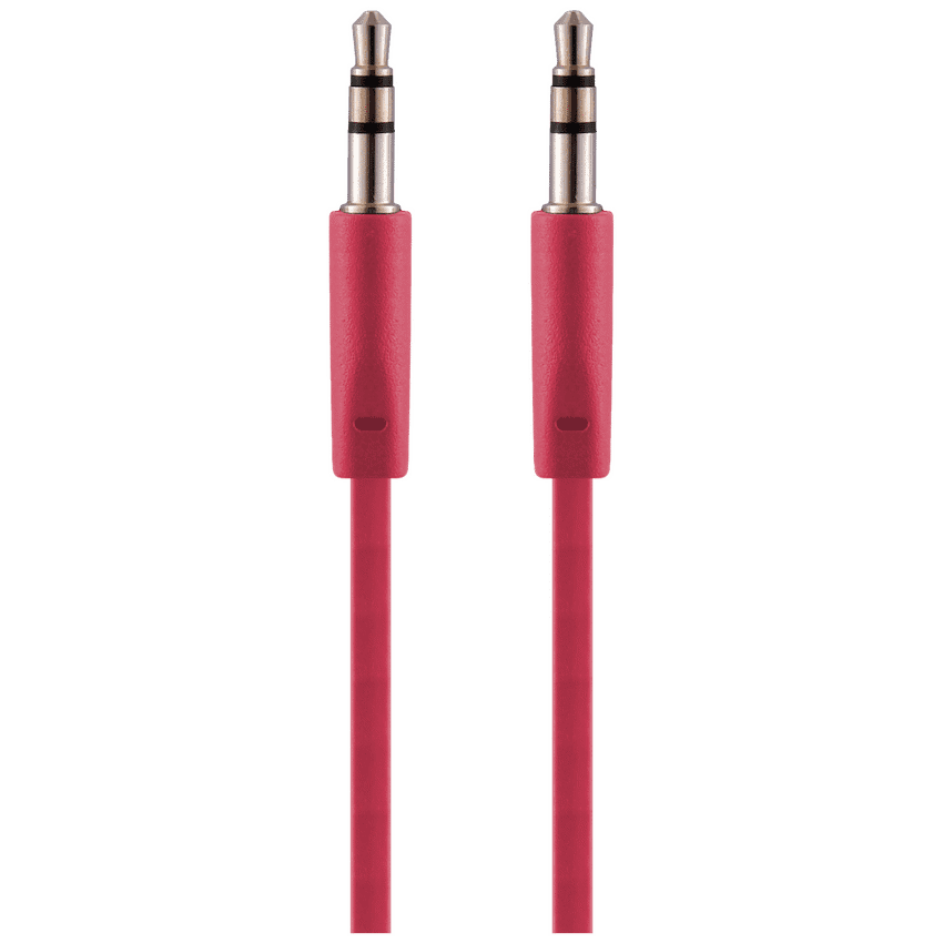 Pro Bass Chain Series Blister Flat Auxiliary Cable - Red