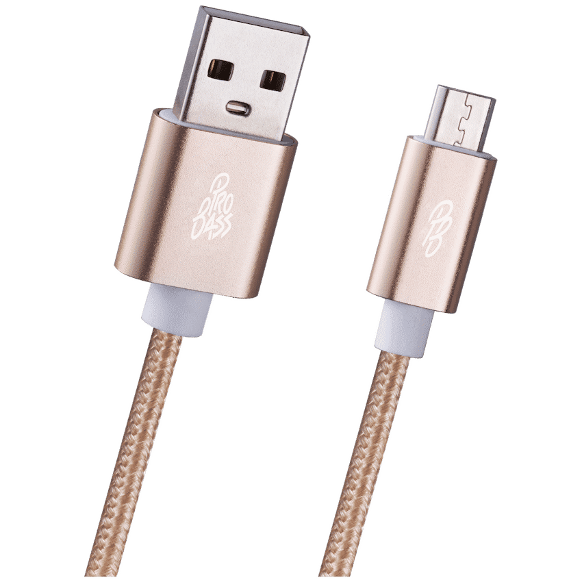 Pro Bass Braided Series Micro USB Cable 1.2m - Gold