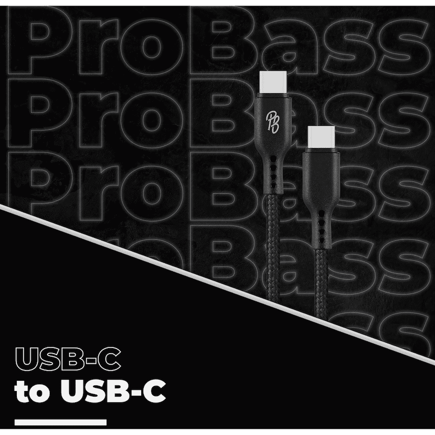 Pro Bass Chord Series 1.2m 30w Type-C to Type-C Braided - Black 3