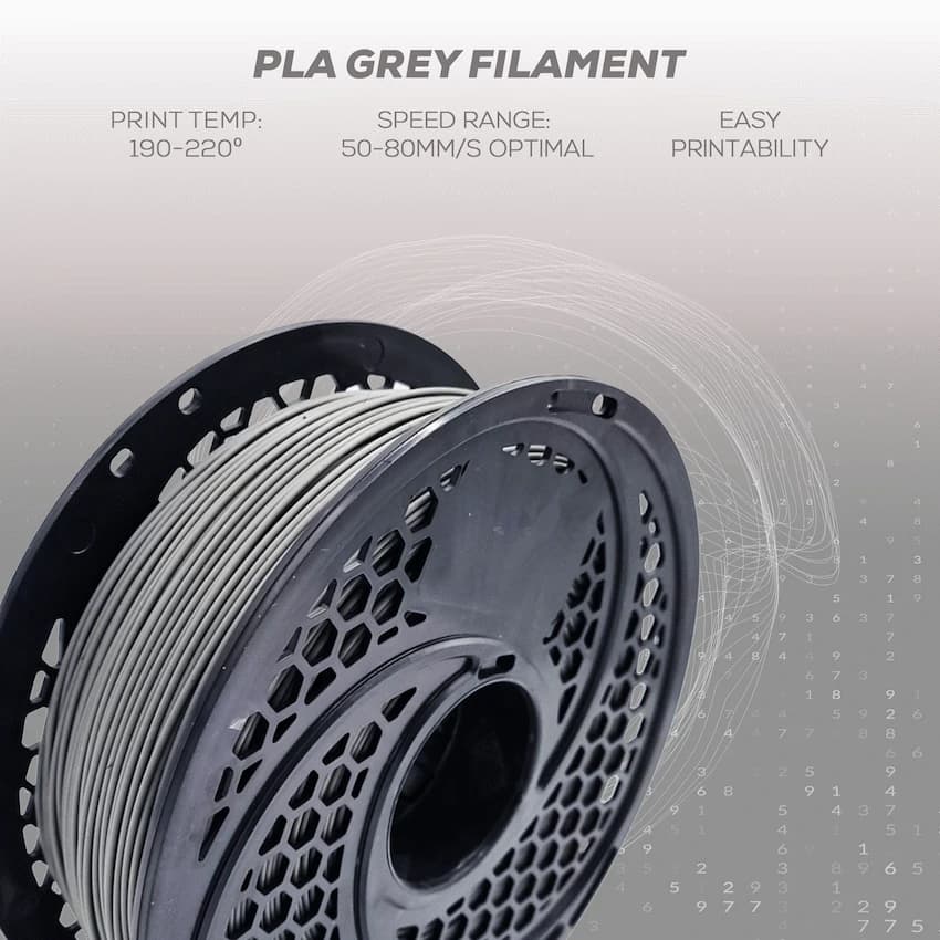 PLA Grey Filament 1kg, 1.75mm 3