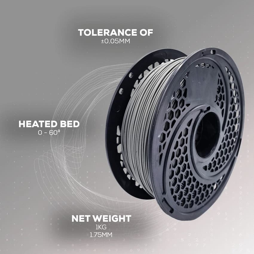 PLA Grey Filament 1kg, 1.75mm 4
