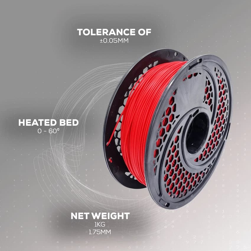PLA Red Filament 1kg, 1.75mm 3