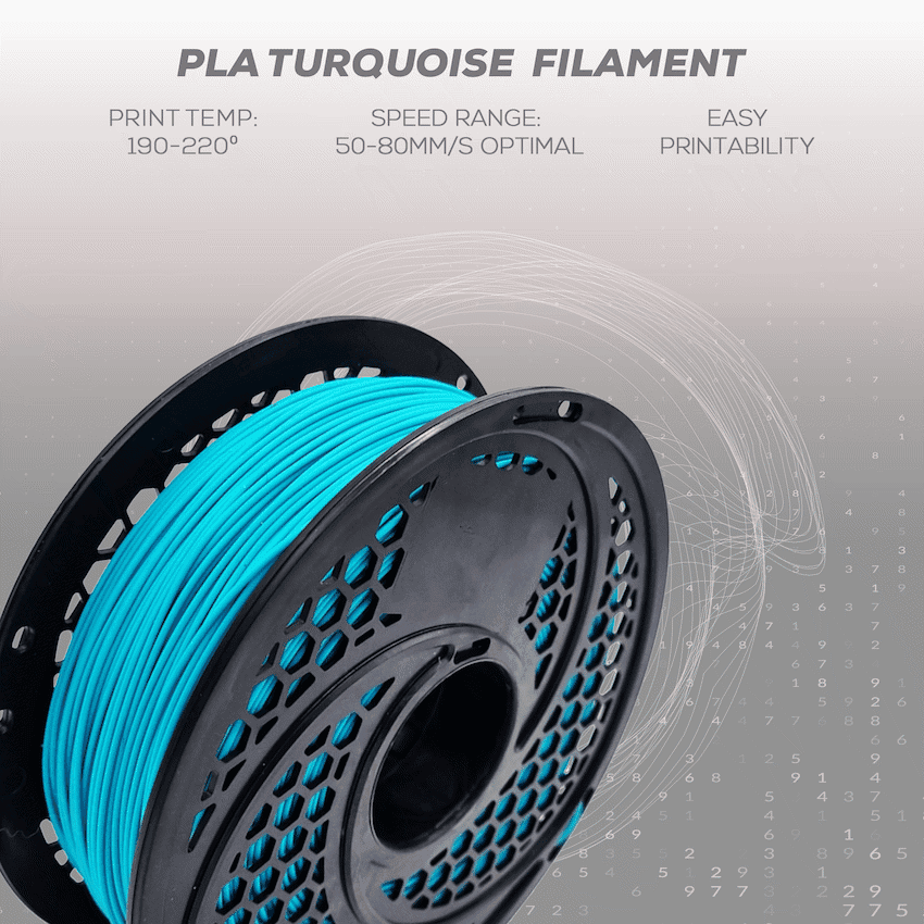 PLA Filament - Turquoise (1kg, 1.75mm) 4