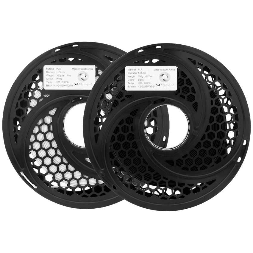 SA Filament 2x 350g PLA Black and White Twin Pack 1