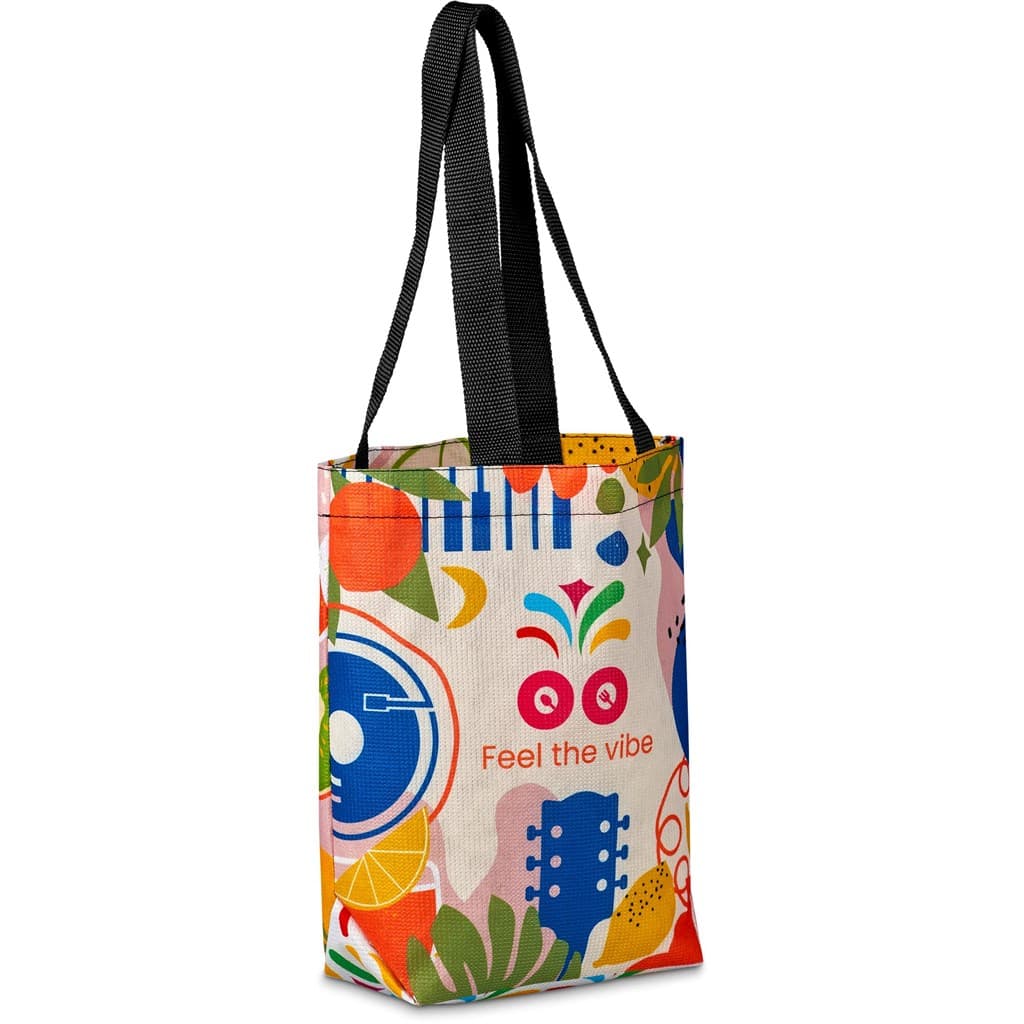 Pre-Printed Sample Hoppla Bayside Recycled PET Stitch-Bond Shopper 6